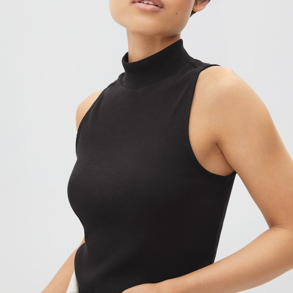 The Ribbed Mockneck Tank Black – Everlane