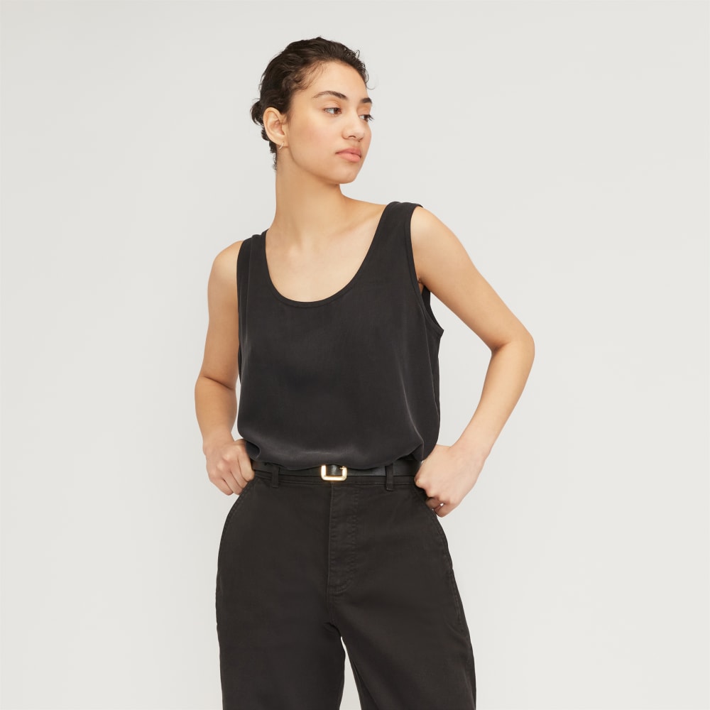 womens-clean-silk-scoop-neck-tank-black | primary
