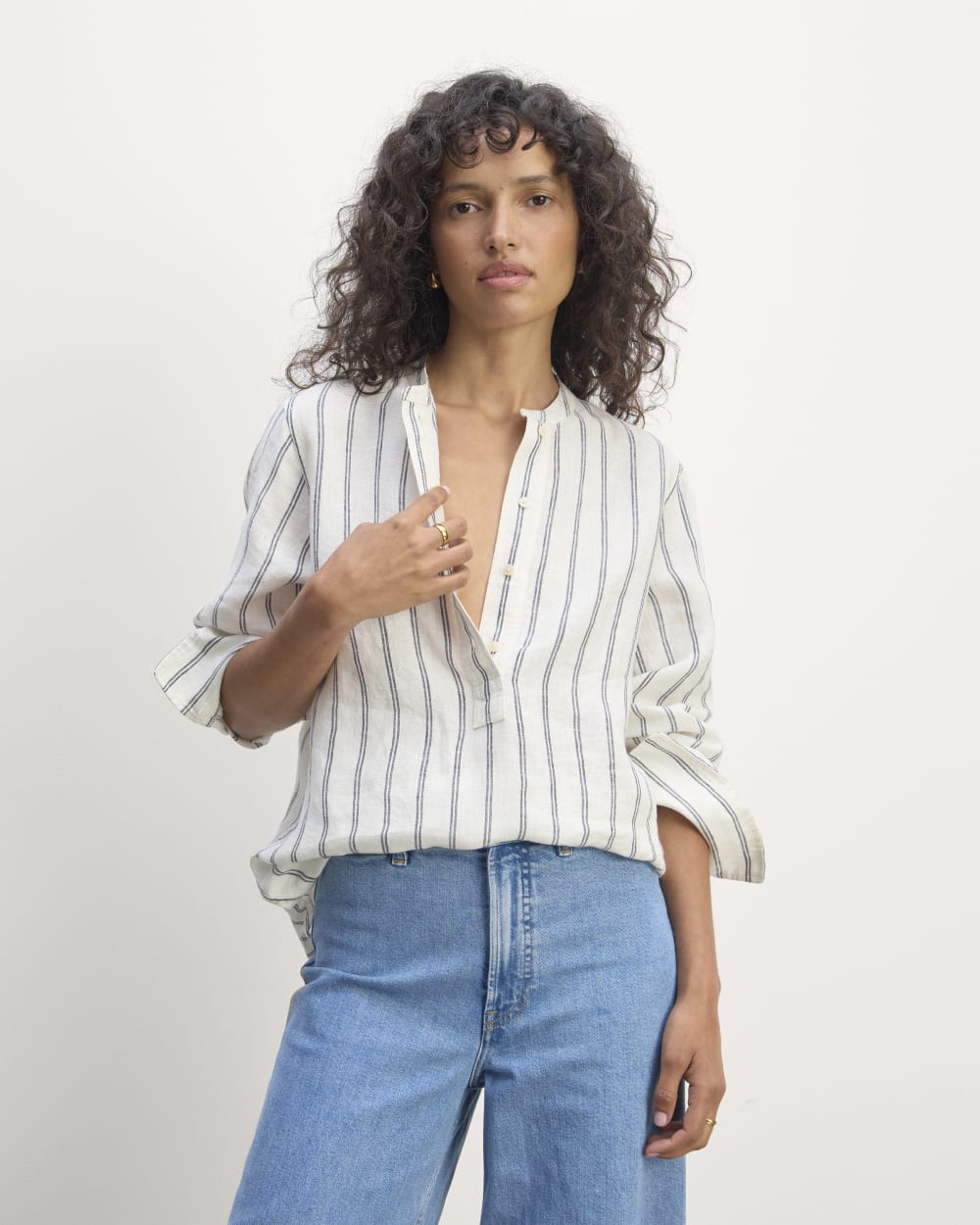 womens-linen-henley-shirt-bone-navy | primary