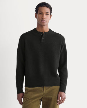 Henley in Wool Cashmere |  Black