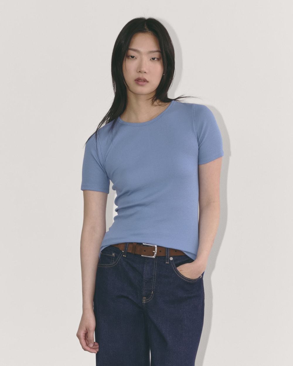 womens-supima-micro-rib-ss-crew-bluebell | primary