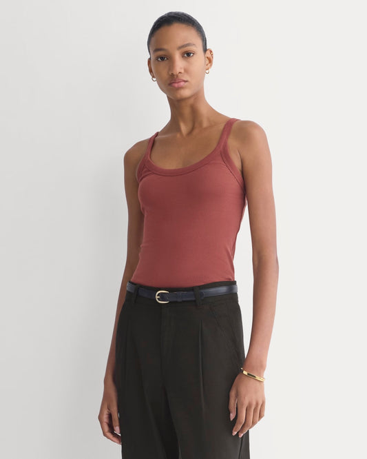 womens-soft-stretch-u-neck-tank-henna-red | primary