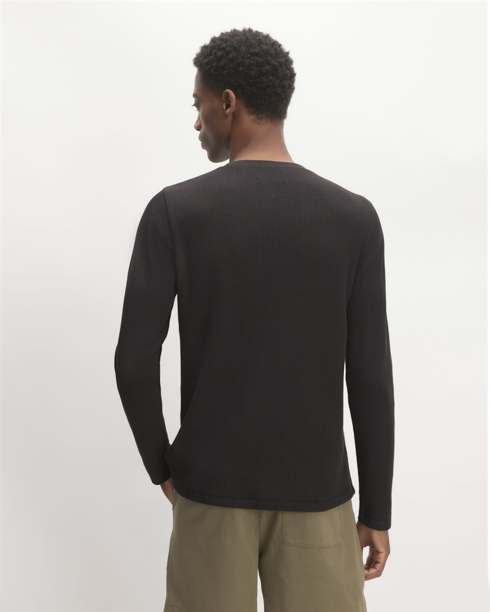 The Waffle Long-Sleeve Crew | Black – Everlane
