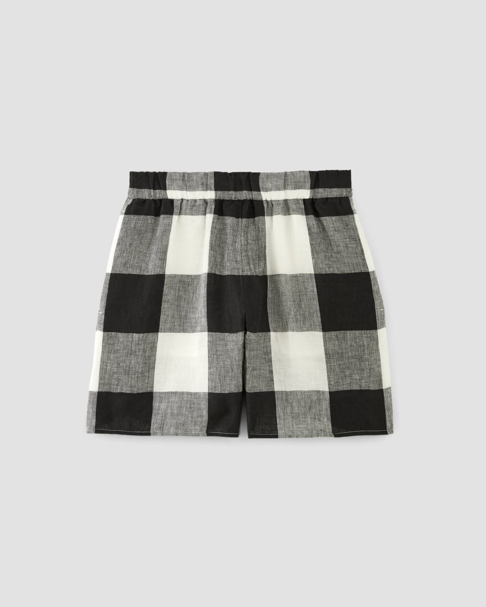 The Linen Easy Short | Bone / Black Check – Everlane