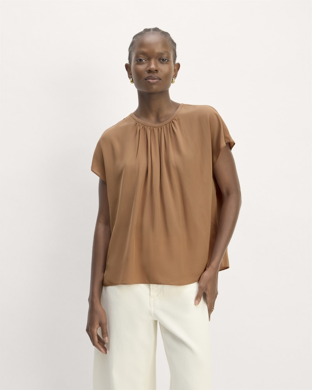 The Gathered Neck Top | Carob Brown – Everlane