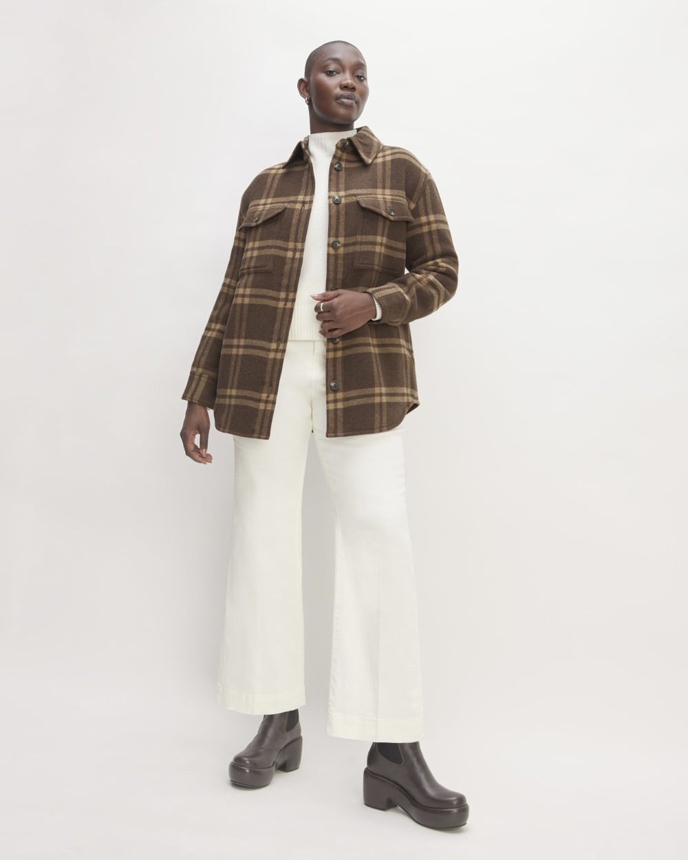 The Italian ReWool® Oversized Shirt Jacket | Brown / Camel – Everlane