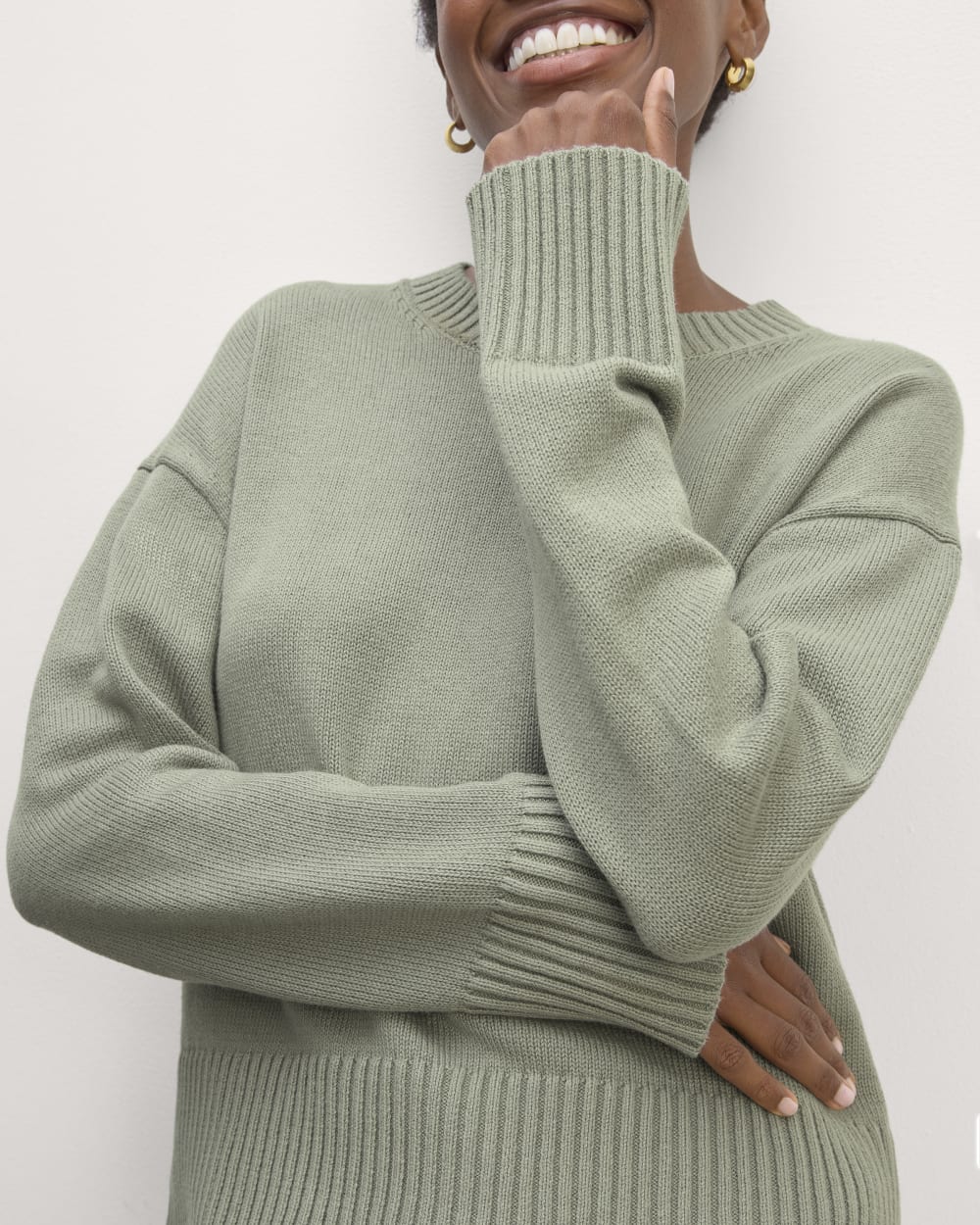 The Boxy Sweater in Everyday Cotton Sage Green – Everlane