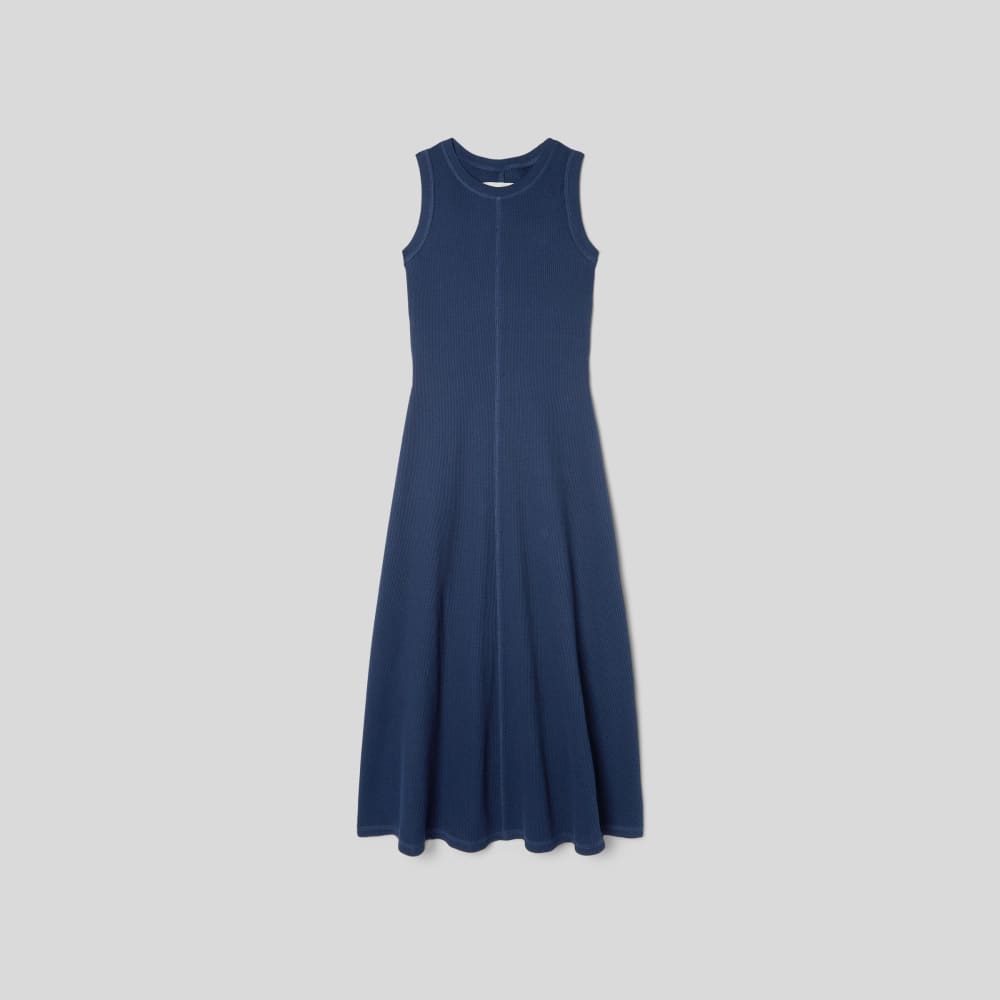 womens-organic-cotton-waffle-tank-dress-navy | alt
