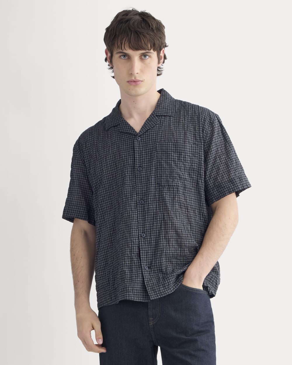 mens-textured-voile-resort-shirt-black-plaid