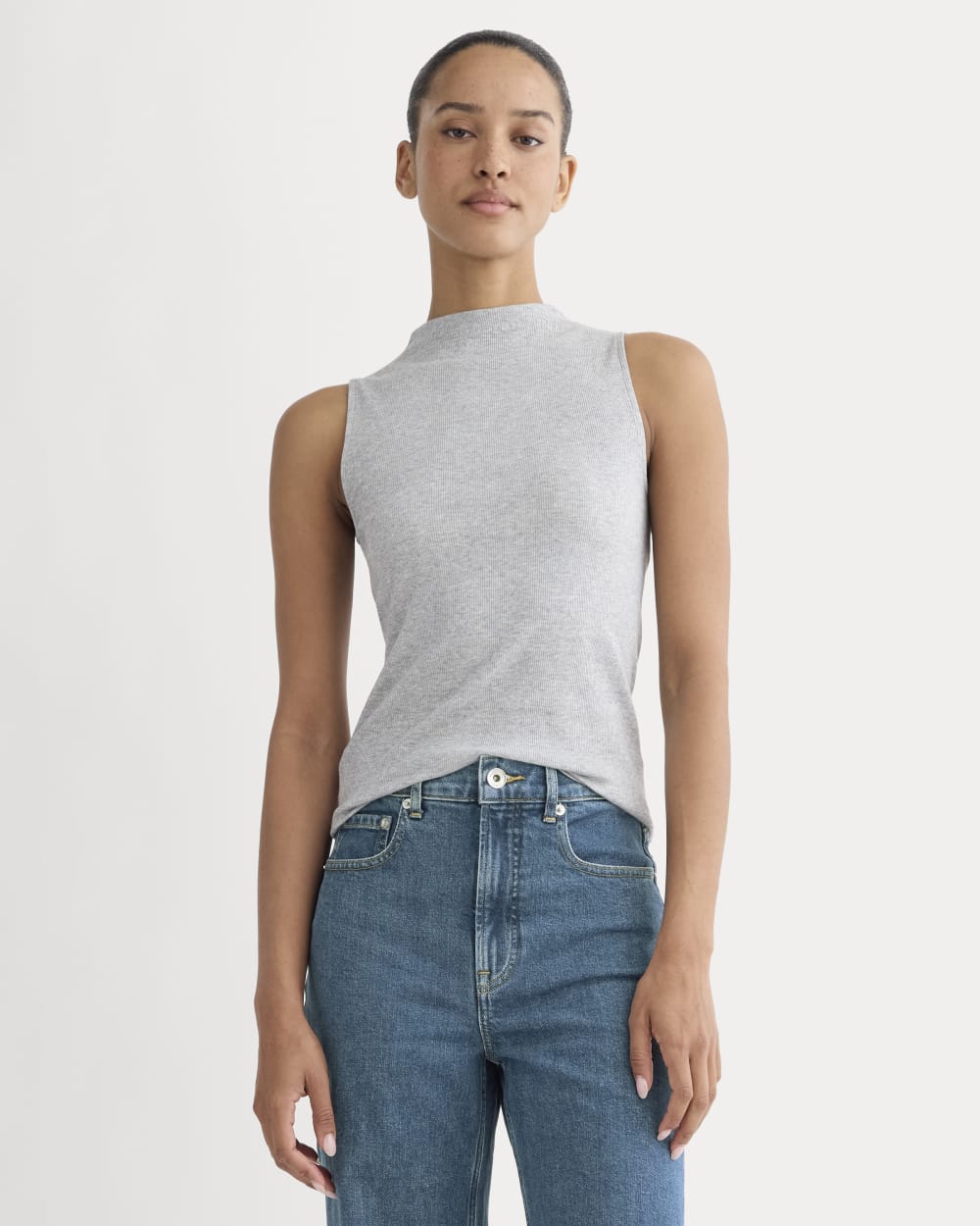 The Luxe Rib Funnel-Neck Tank