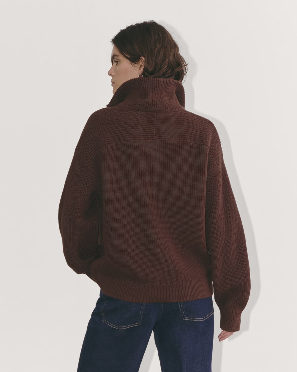The Half-Zip in Everyday Cotton | Dark Mahogany – Everlane