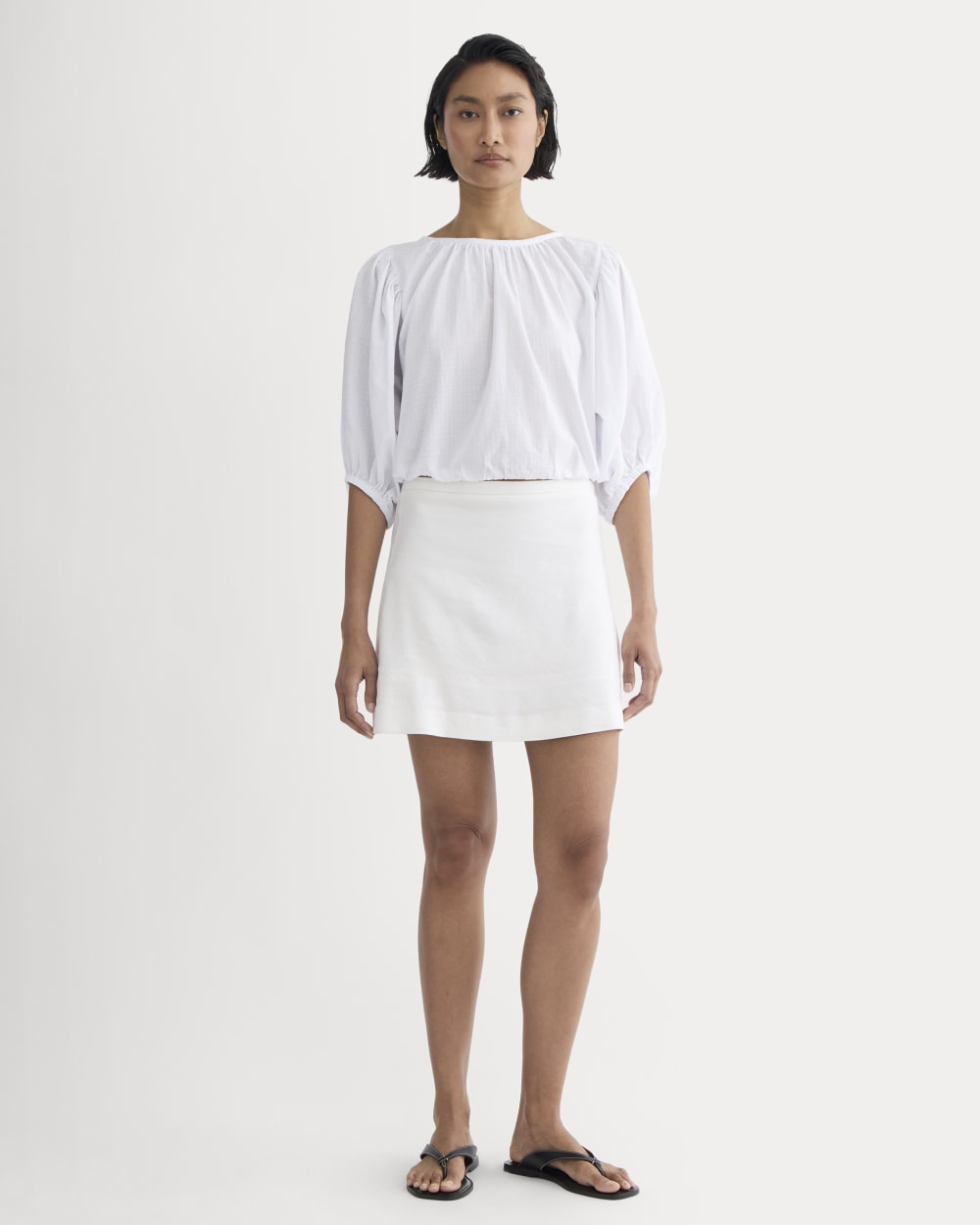 womens-gauze-puff-sleeve-top-white