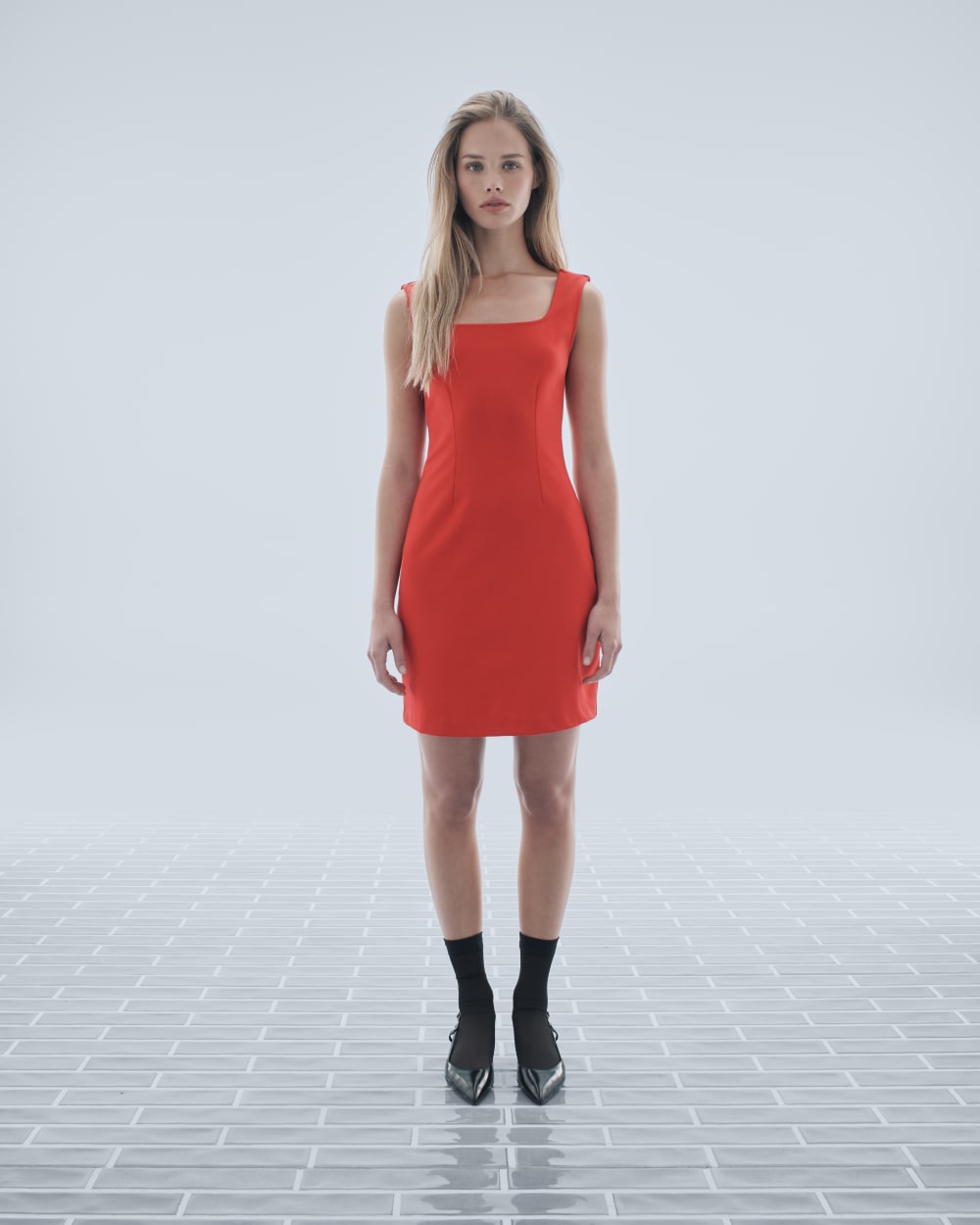 The Dream Square-Neck Dress | Classic Red – Everlane