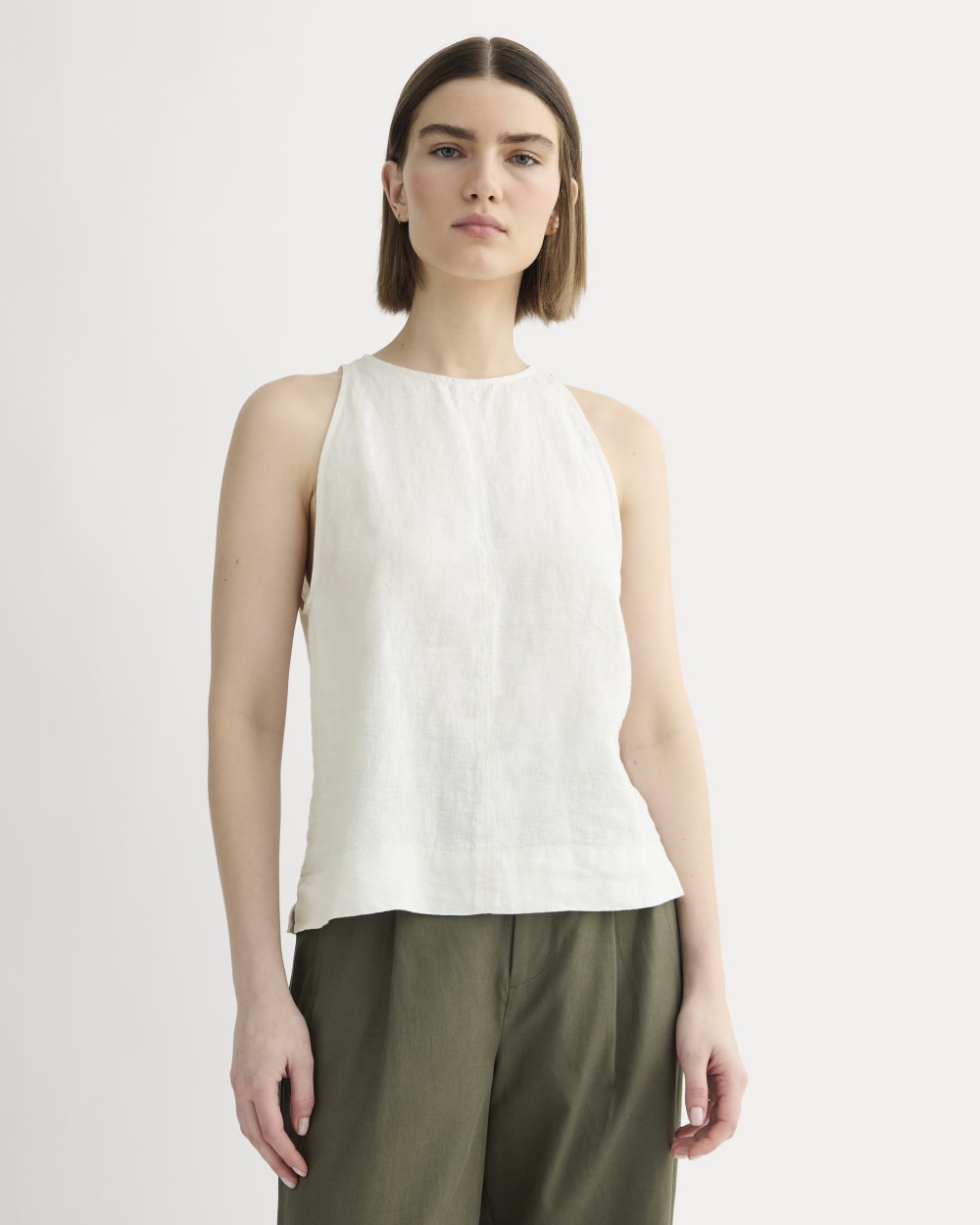 womens-linen-high-neck-tank-natural-chambray | primary