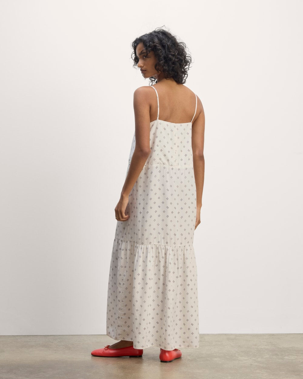 womens-tencel-butterlite-tiered-dress-bone-black-square-dot