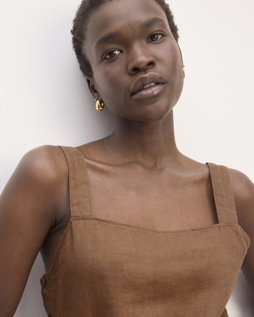 The Linen Side-Button Jumpsuit | Carob Brown – Everlane