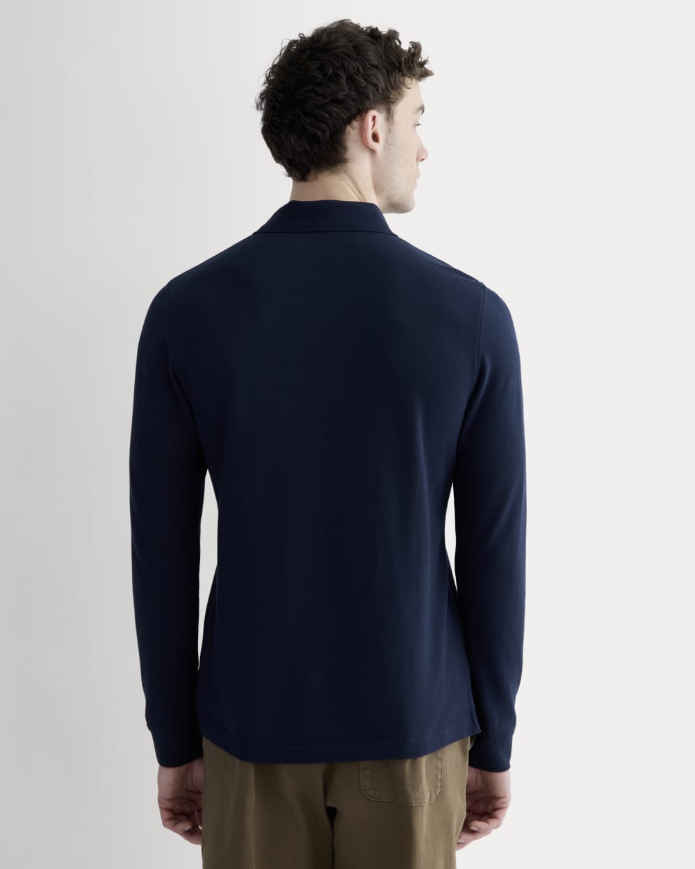 The Long-Sleeve Pique Polo | Deep Navy – Everlane