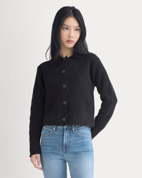 Shrunken Cardigan in Everyday Cotton | Black – Everlane