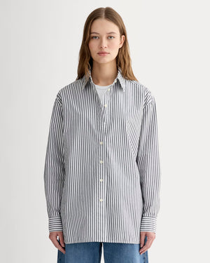 The Boyfriend Shirt in Ultrasoft Cotton | Optic White / Black