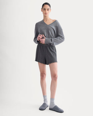 Lounge Rib Short | Heathered Soot