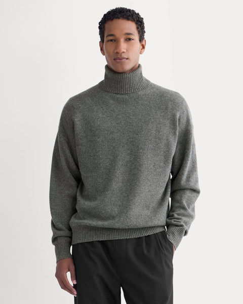 Luxe Merino Relaxed Turtleneck | Heathered Charcoal – Everlane