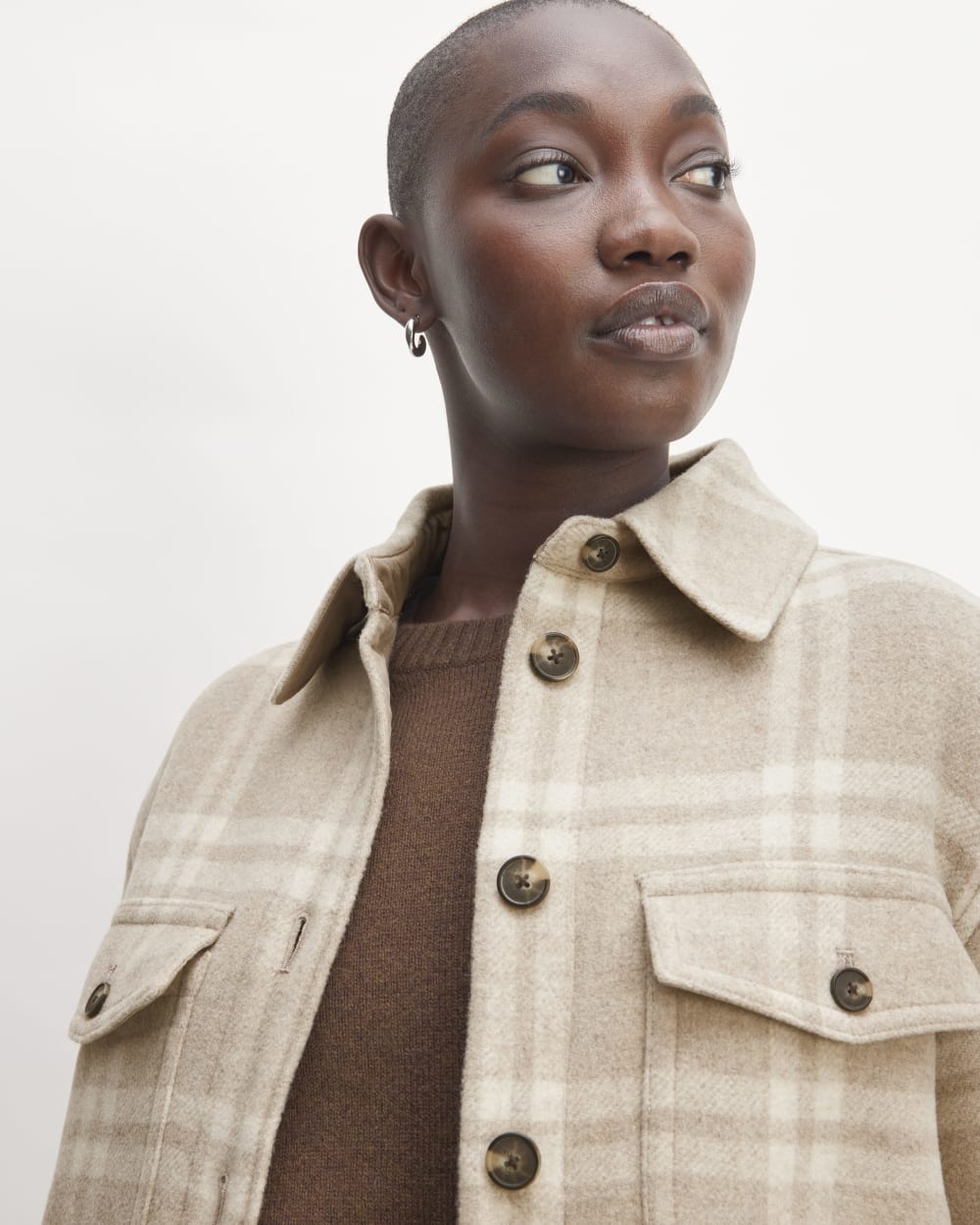 The Italian ReWool® Oversized Shirt Jacket | Taupe / Cream – Everlane