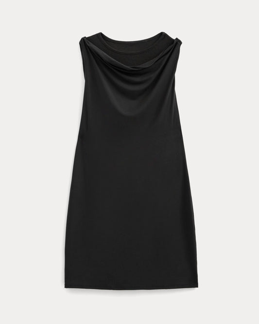 womens-cowl-neck-mini-dress-black | primary