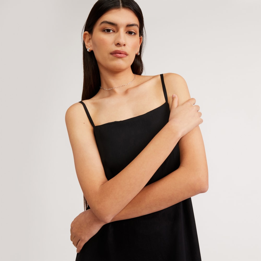 The Satin Square-Neck Slip Dress | Black – Everlane