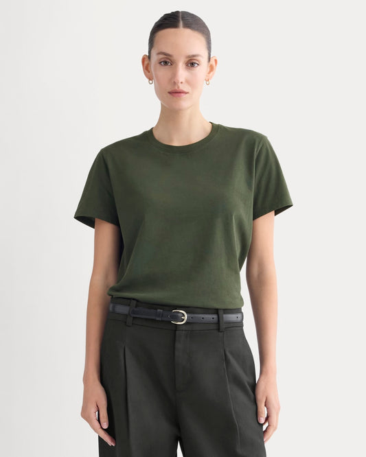 womens-organic-cotton-box-cut-tee-dark-green | primary