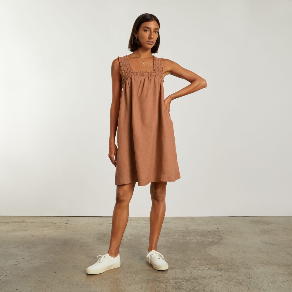 The Smocked Linen Dress | Tawny Brown Everlane The Smocked Linen Dress | Tawny Brown Everlane