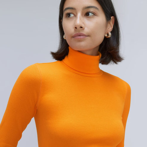 The Luxe Micro-Rib Turtleneck Turmeric – Everlane