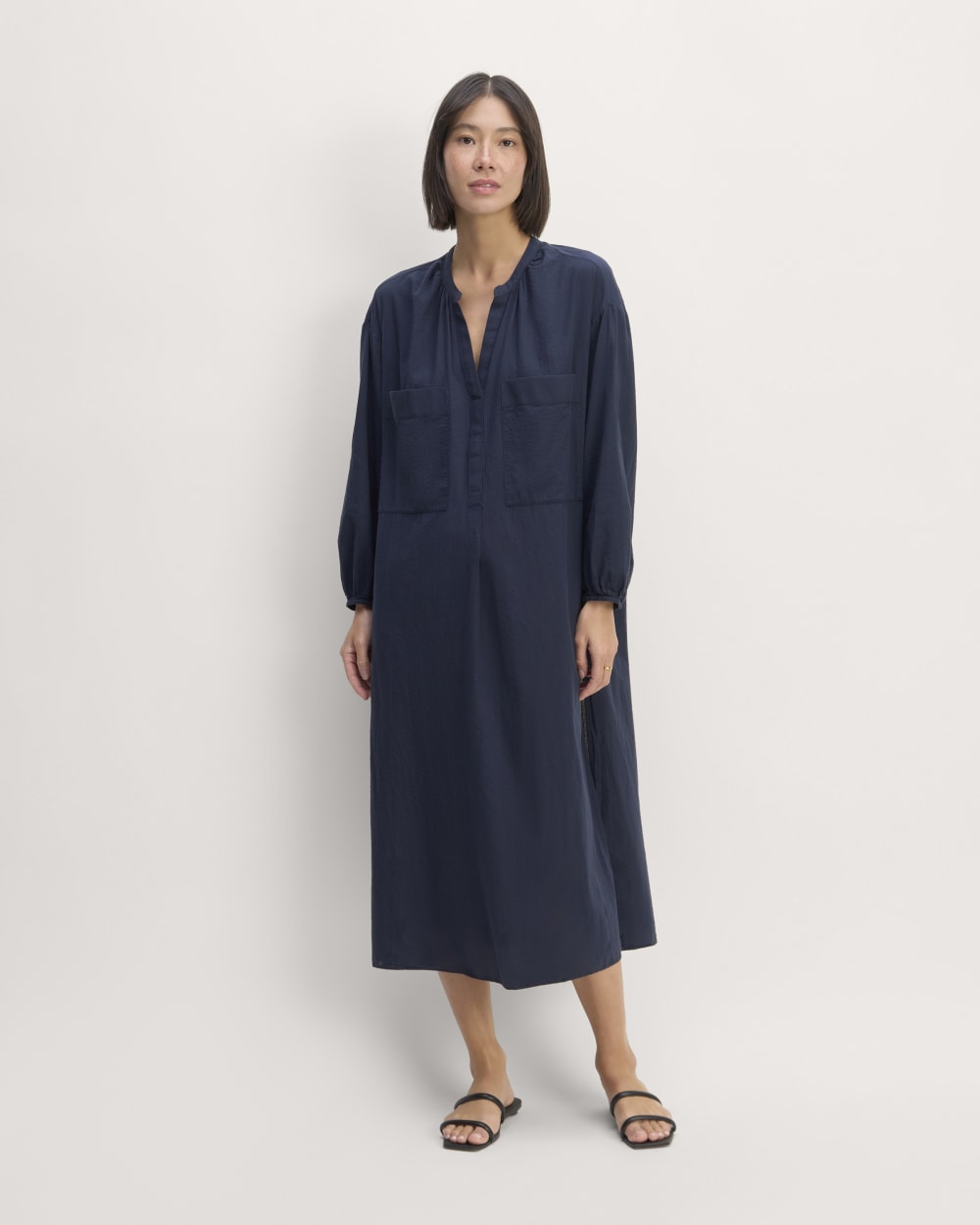The Gauze Caftan Dress | Navy Everlane The Gauze Caftan Dress | Navy Everlane
