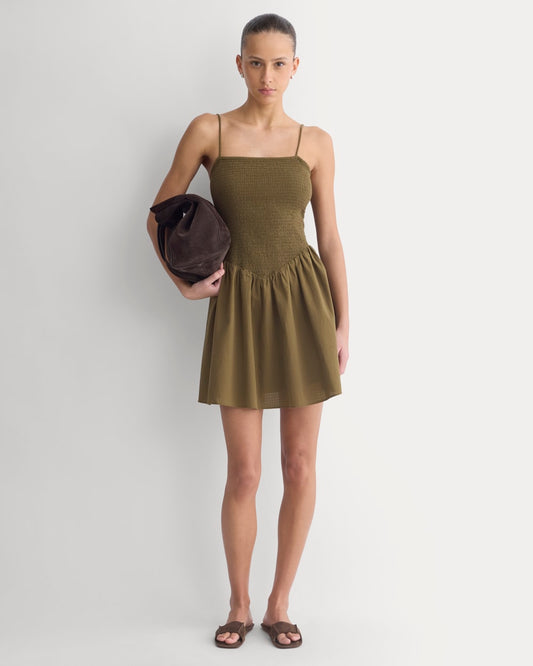 womens-gauze-smocked-mini-dress-beech | primary