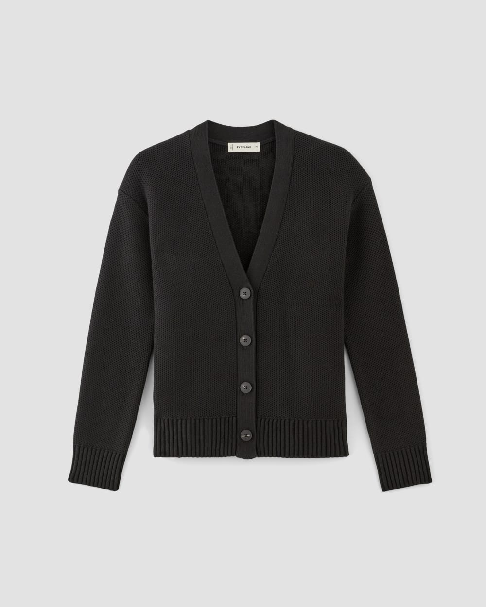 womens-cotton-honeycomb-cardigan-black | alt