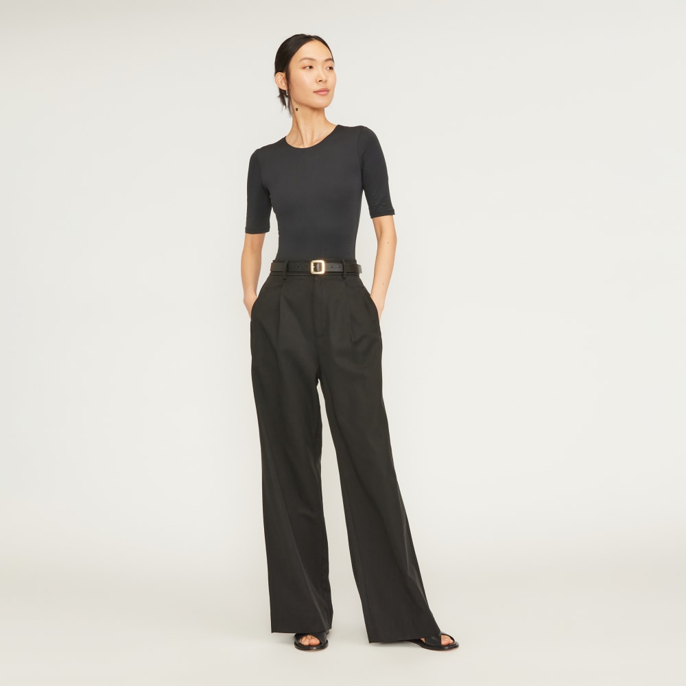 Short Sleeve Crew Neck Bodysuit Thong