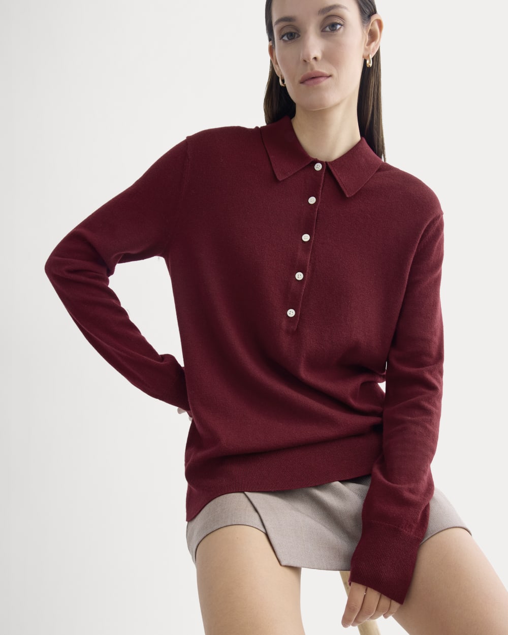 womens-oversized-polo-sweater-merino-deep-red | primary