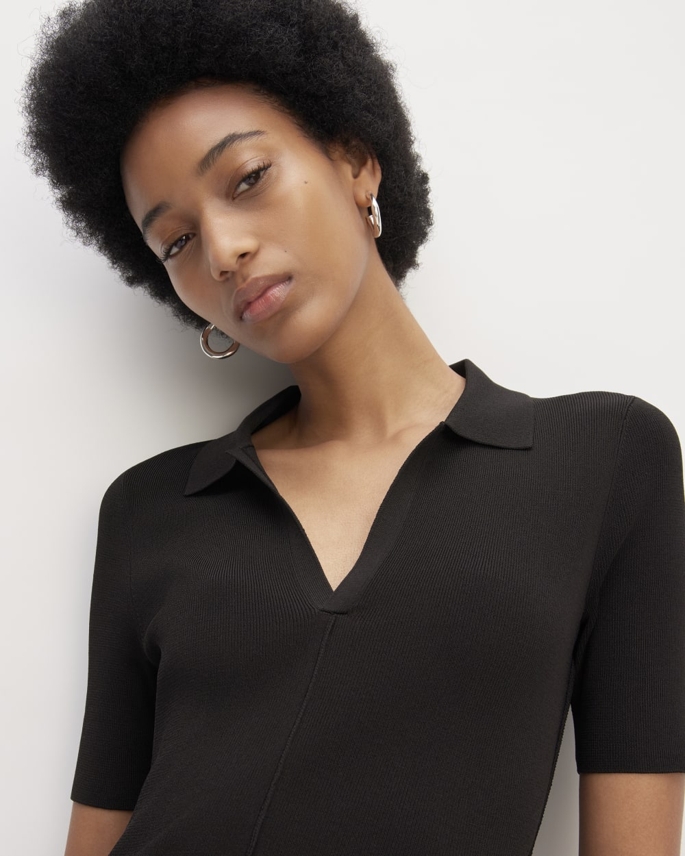 The Viscose Knit Polo Midi Dress | Black – Everlane