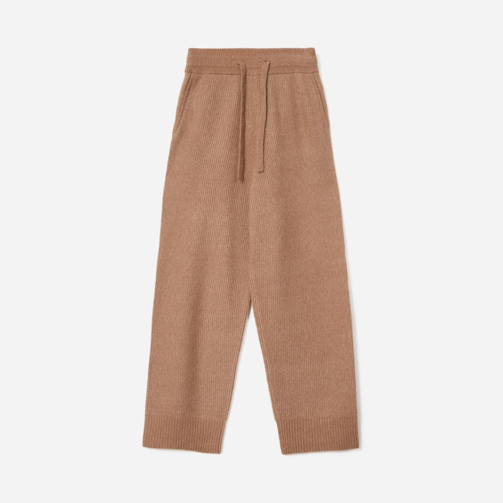 womens-cozy-stretch-wide-leg-sweatpant-camel | alt
