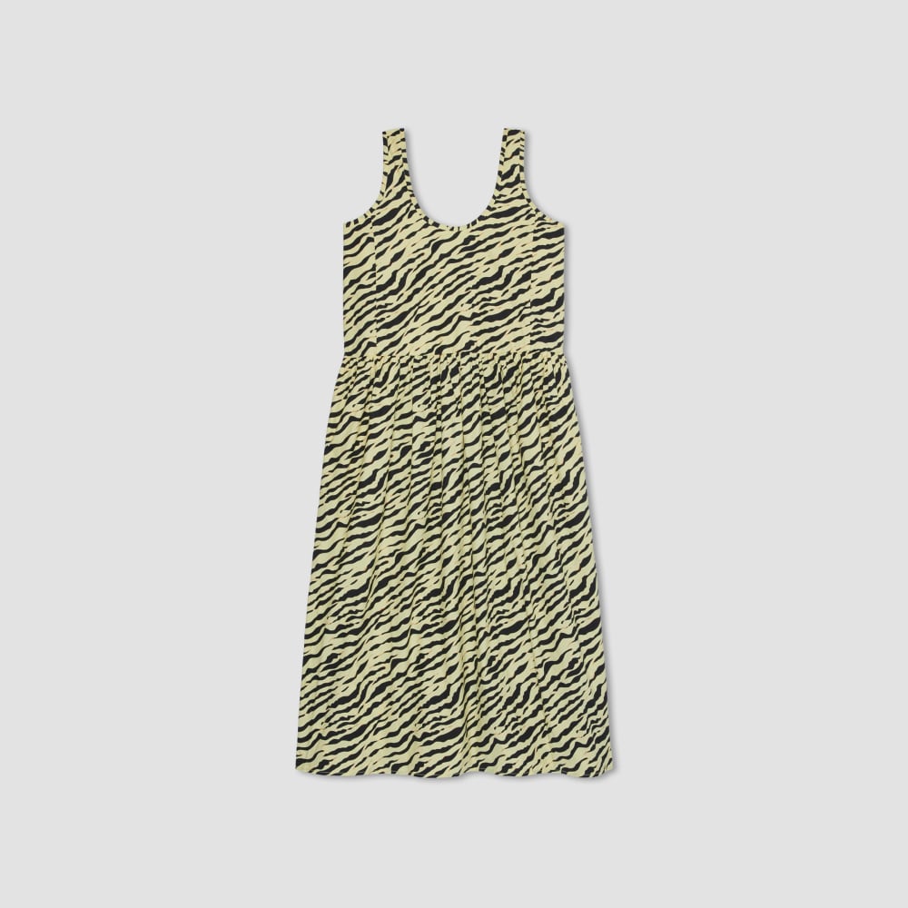 womens-poplin-summer-dress-yellow-tiger-stripe | alt