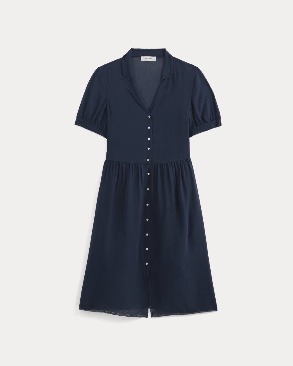 womens-notch-collar-shirtdress-silk-navy | alt