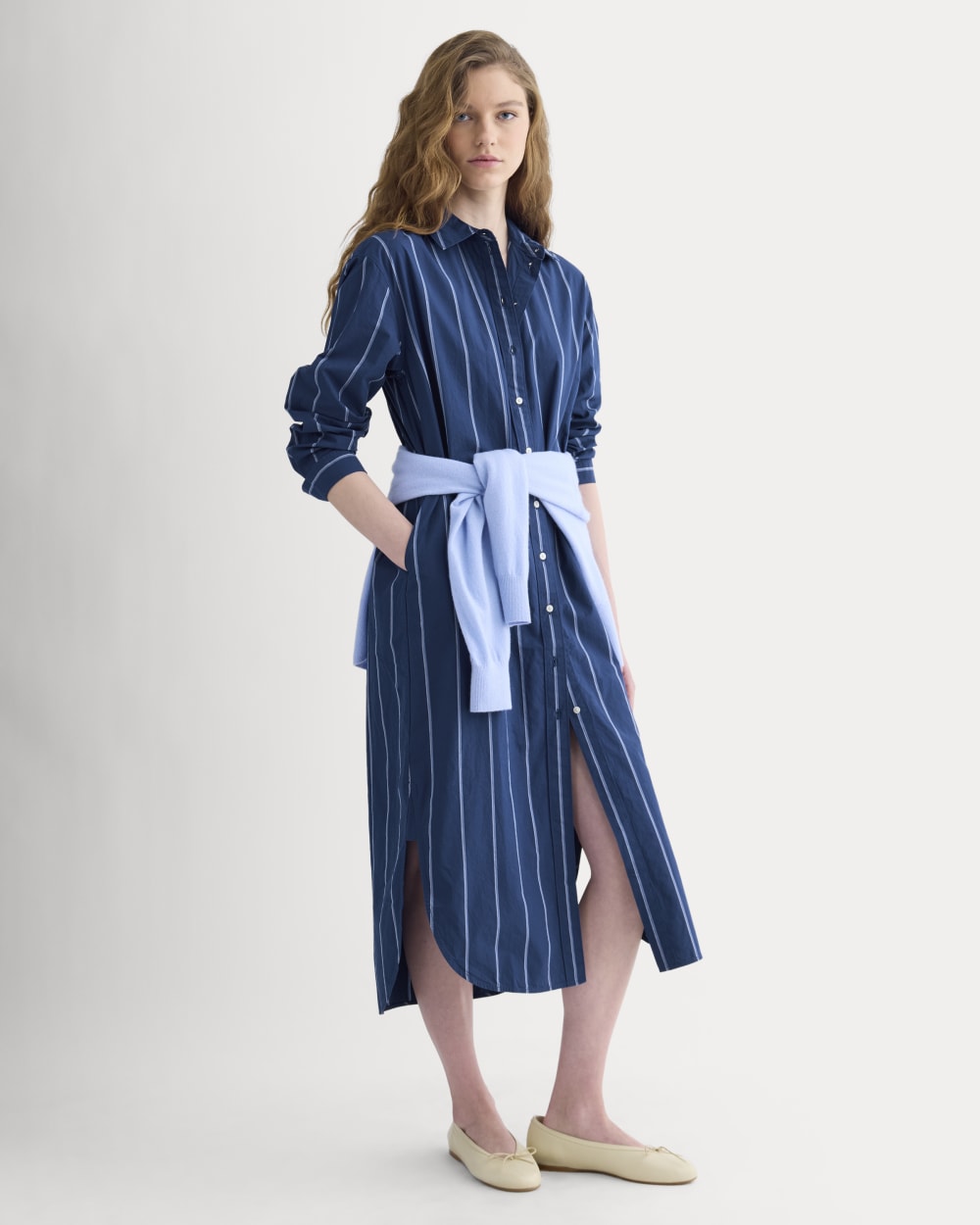 Midi Shirtdress in Ultrasoft Cotton
