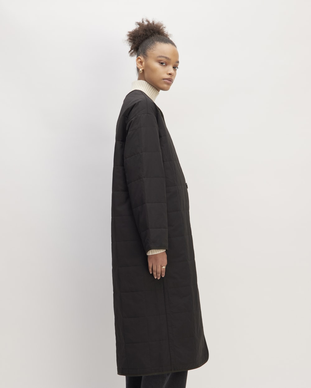 The ReNew Quilted Long Liner | Black – Everlane