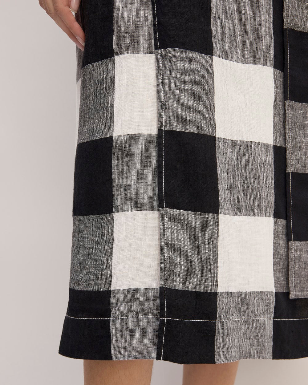 womens-linen-wrap-skirt-bone-black-check