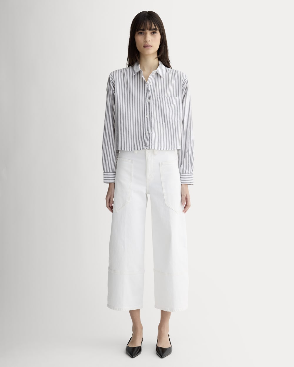 The Way-Short Shirt in Silky Cotton | Periscope / Bone – Everlane