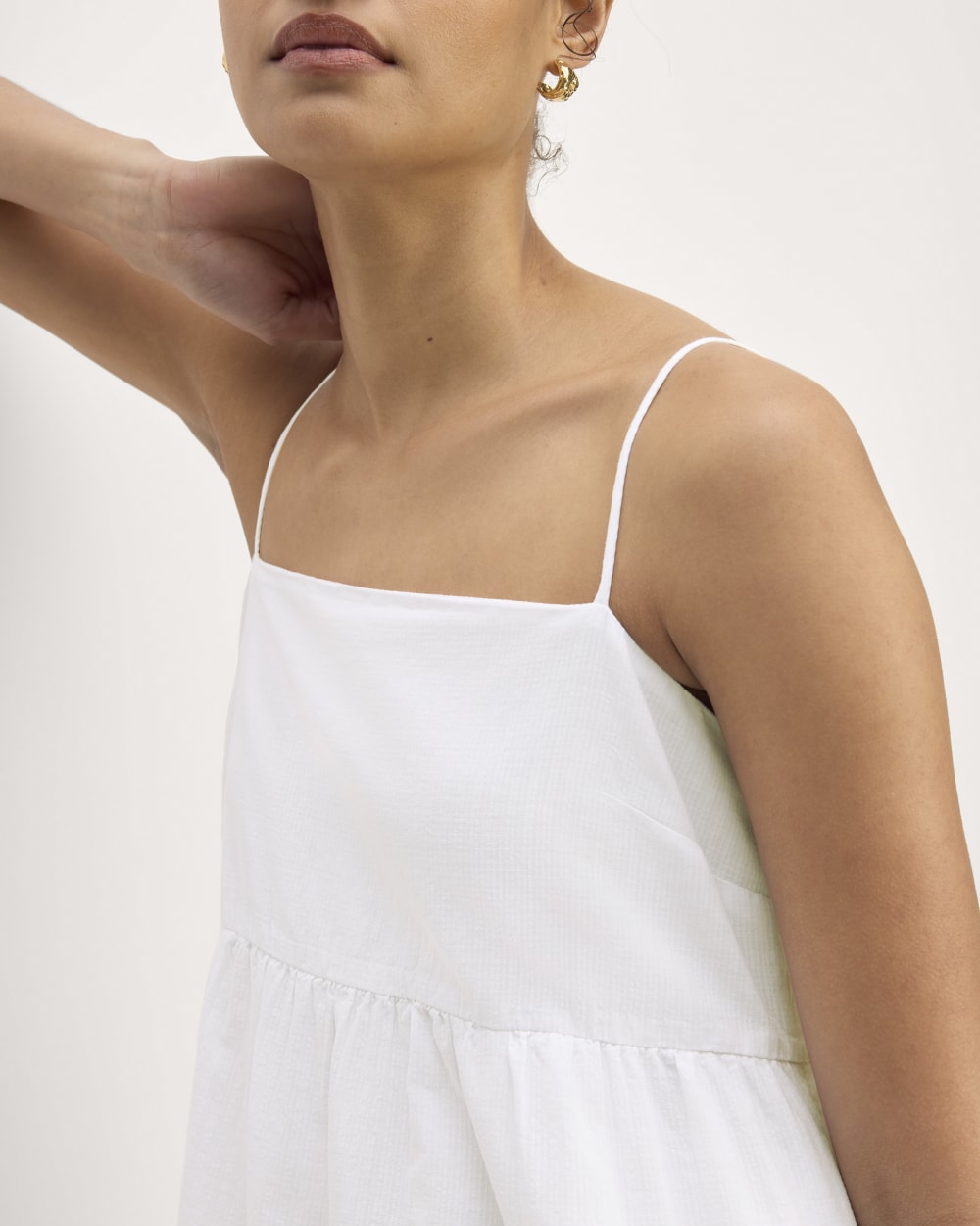 everlane tiered cotton dress The Tiered Midi Dress