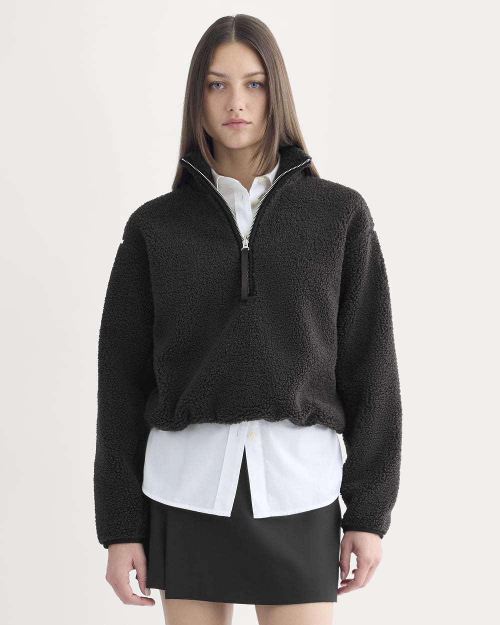 womens-reversible-teddy-zip-pullover-black | primary