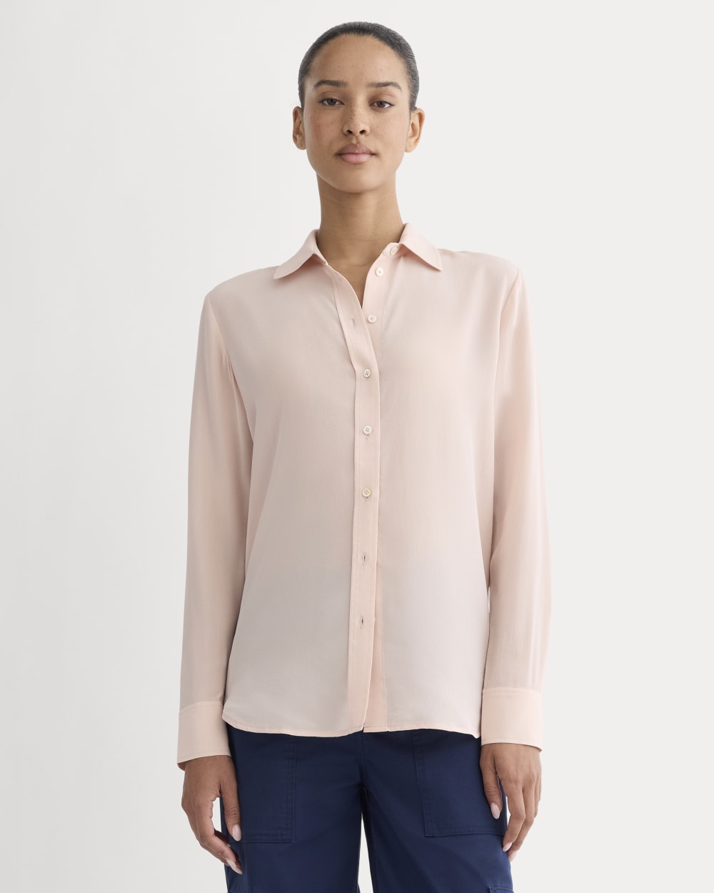 womens-clean-silk-relaxed-shirt-soft-rose | primary