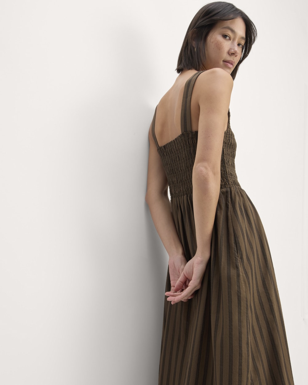 The Gauze Smock Dress | Cocoa / Black Everlane The Gauze Smock Dress | Cocoa / Black Everlane