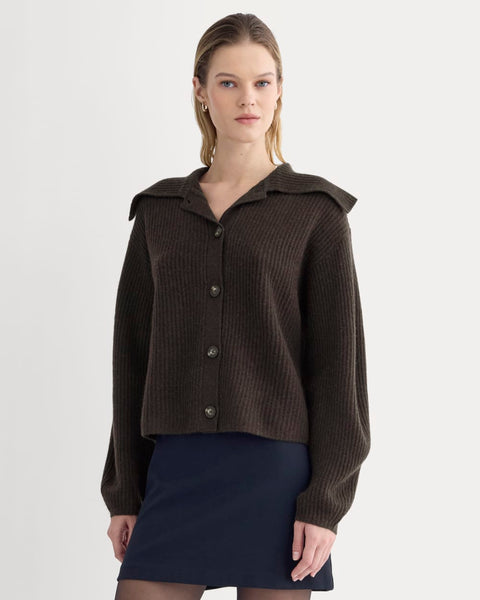 Fisherman Cardigan in Wool Cashmere | Americano Brown – Everlane
