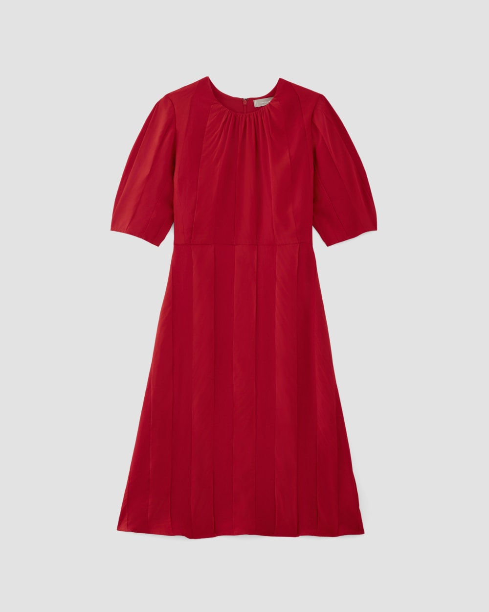 womens-city-stripe-ruched-dress-haute-red | alt